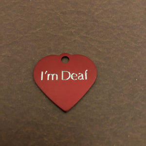 I'm Deaf Small Heart Aluminum Tag