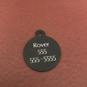 Squirrel Lover, Large Circle Tag, Black Personalized Aluminum Tag