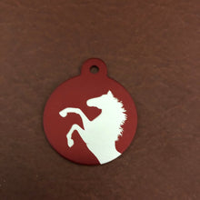 Load image into Gallery viewer, Horse Large Red Circle Personalized Aluminum Tag