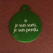 Load image into Gallery viewer, Marijuana Leaf Large Green Circle Personalized Aluminum Tag