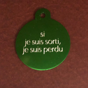 Marijuana Leaf Large Green Circle Personalized Aluminum Tag