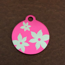 Load image into Gallery viewer, Lily Floral Print Small Circle Pink Aluminum Tag