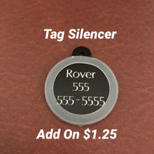 Load image into Gallery viewer, Nautical Star Large Circle Tag Black Personalized Aluminum Tag