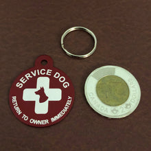 Load image into Gallery viewer, Return To Owner Immediately Dog and Cross Service Dog Large Circle RTODCLRC