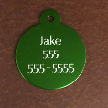 Load image into Gallery viewer, Marijuana Leaf Large Green Circle Personalized Aluminum Tag