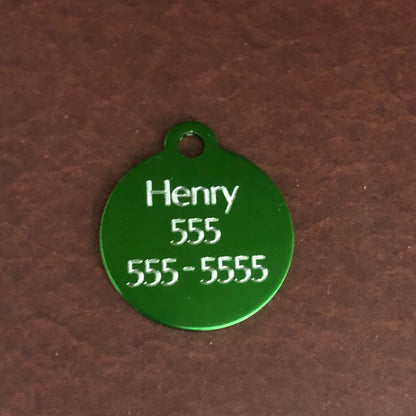 Marijuana Leaf Small Green Circle Aluminum Tag