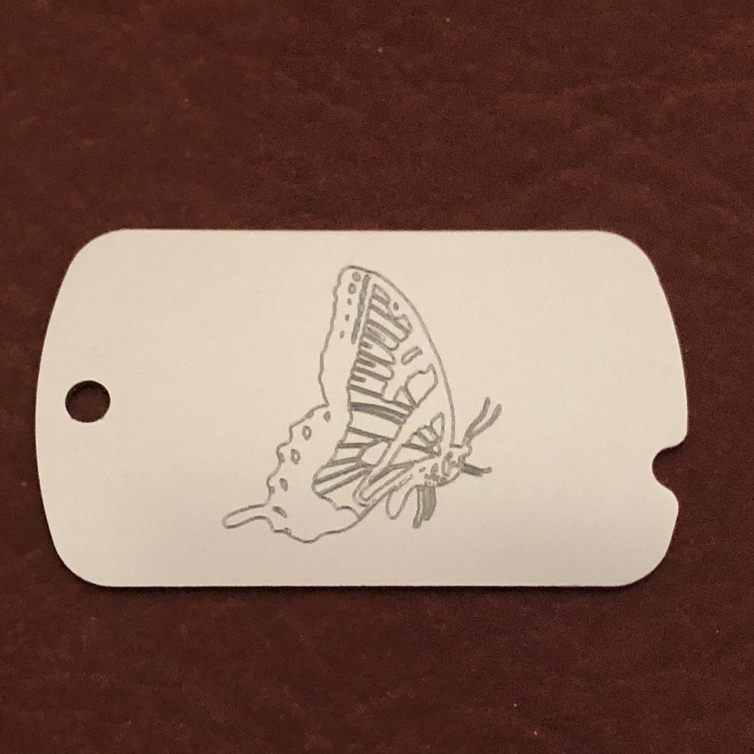 Butterfly Personalized Aluminum Military ID Tag