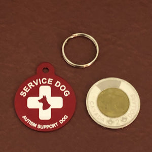 Autism Dog and Cross Service Dog Large Circle Tag ASDDCLRC