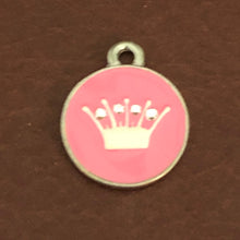 Load image into Gallery viewer, Pink Princess Crown Crystals, Small Circle Tag