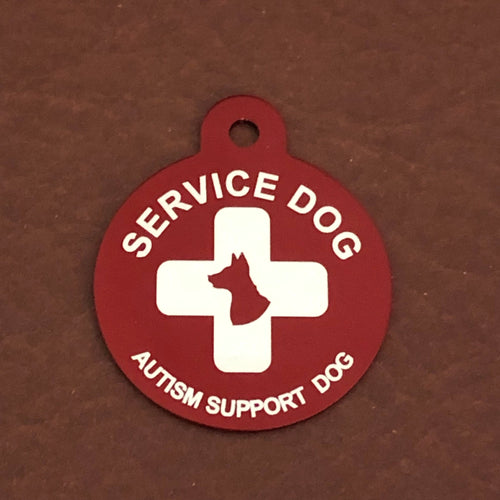 Autism Dog and Cross Service Dog Large Circle Tag ASDDCLRC