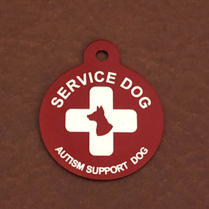 Autism Dog and Cross Service Dog Large Circle Tag ASDDCLRC