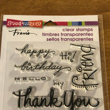 Load image into Gallery viewer, Stampendous Happy Messages 12 Piece Clear Stamp Set SSC109