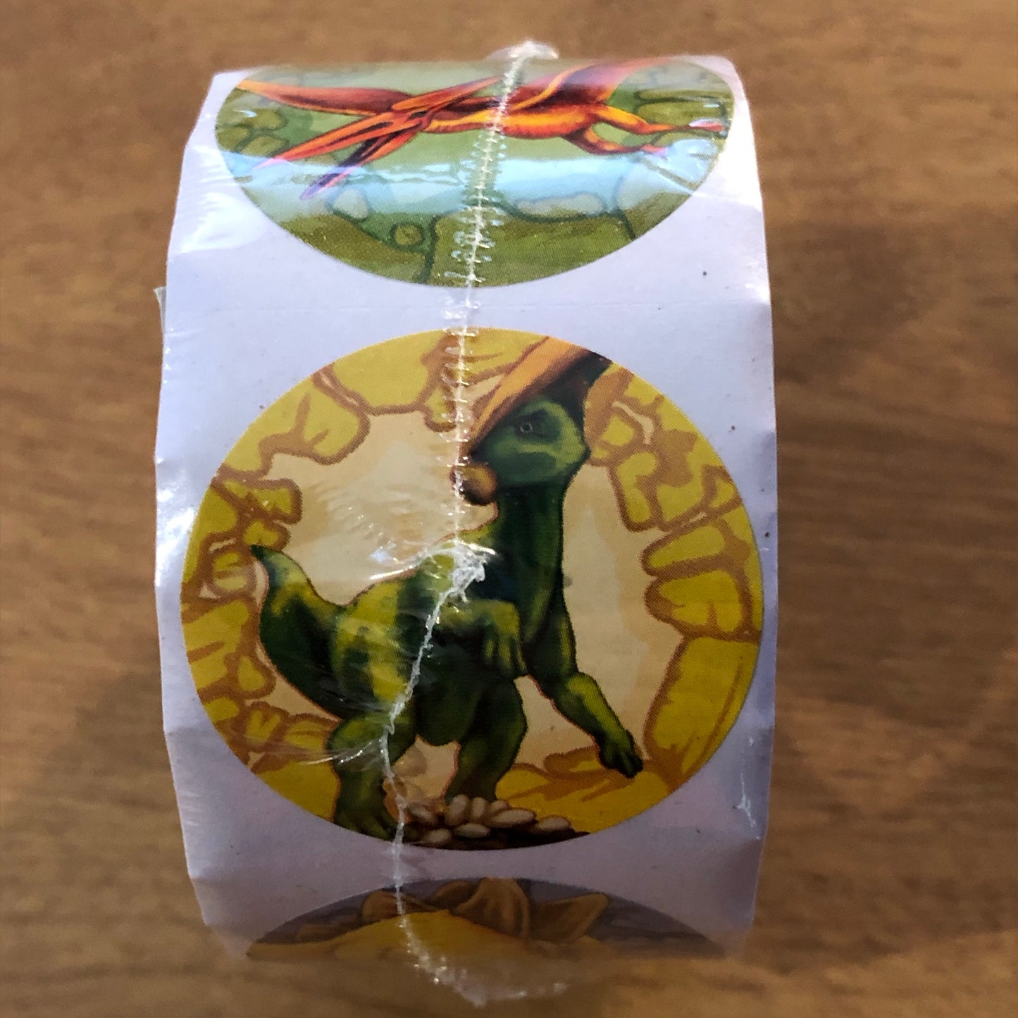 Dinosaur Stickers - 1 Roll of 100