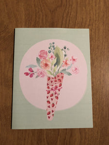 Flower Bouquet Blank Cards and Envelopes 6 Pack