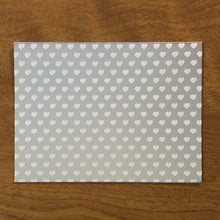 Load image into Gallery viewer, Hearts Silver Foil Blank Cards and Envelopes 6 Pack