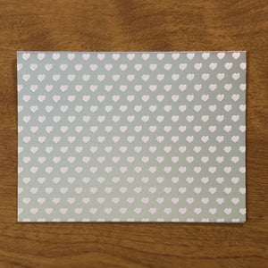 Hearts Silver Foil Blank Cards and Envelopes 6 Pack