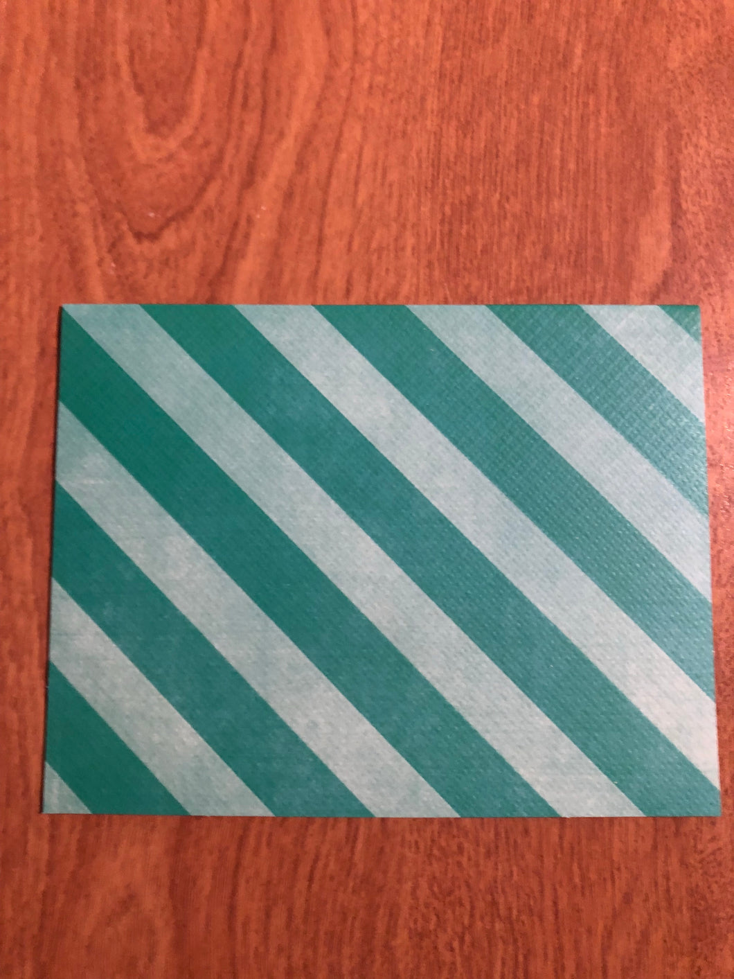 Green Stripes Blank Cards With Patterns and Envelopes 8 Pack