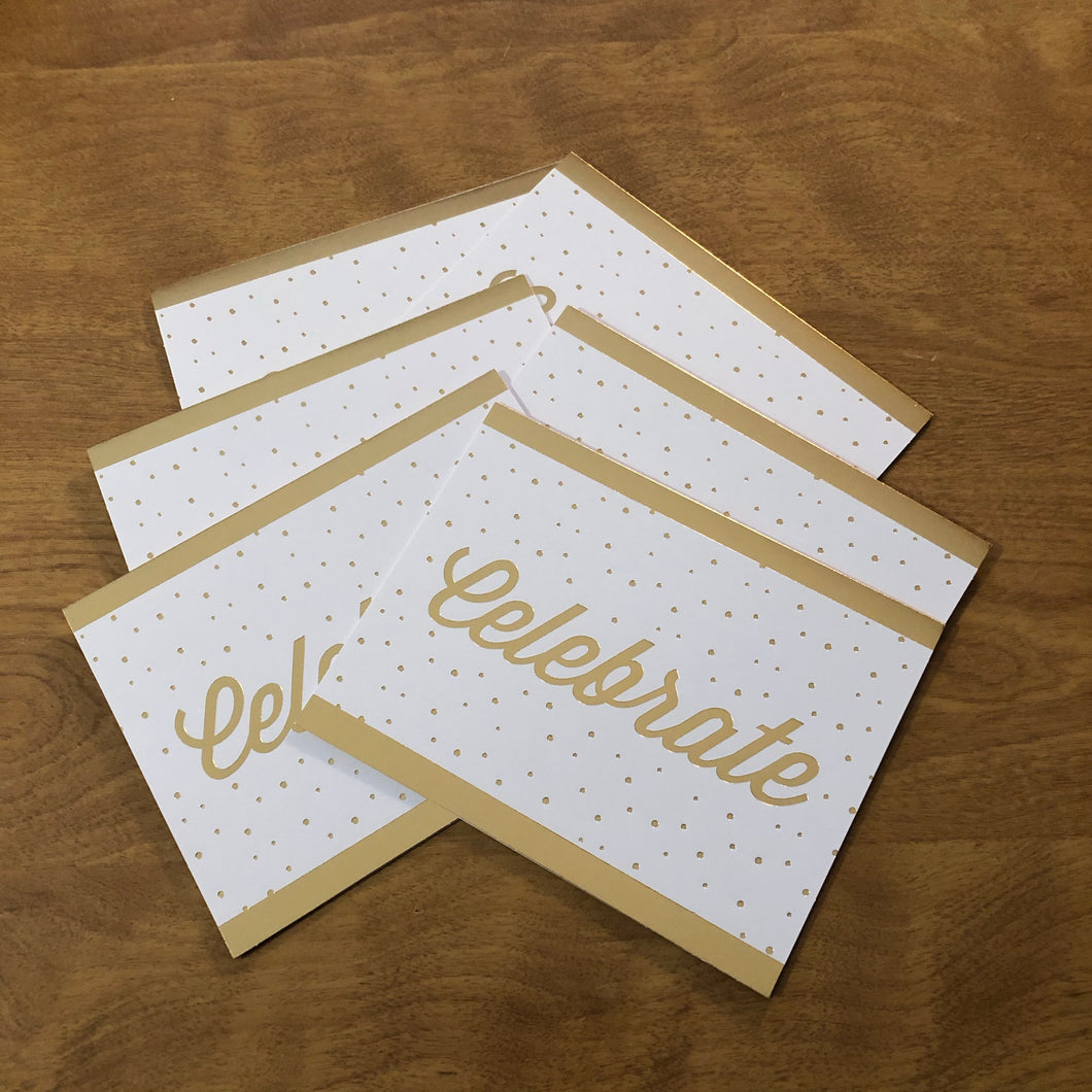 Celebrate Gold Foil Blank Cards and Envelopes 6 Pack