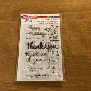 Stampendous Happy Messages 12 Piece Clear Stamp Set SSC109