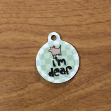 Load image into Gallery viewer, I&#39;m Deaf Large Circle Green Aluminum Tag