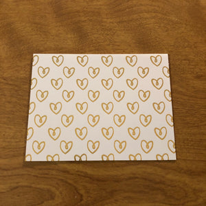 Hearts Gold Foil Blank Cards and Envelopes 6 Pack