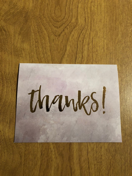 Thanks Blank Cards and Envelopes 6 Pack