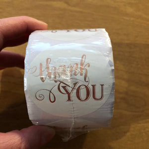 Rose Gold Foil Thank You Stickers 100pk