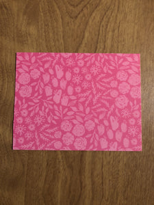 Pink Flowers Blank Cards With Patterns and Envelopes 8 Pack
