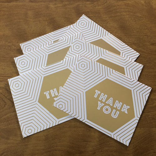 Thank You Gold Foil Blank Card 6 Pack
