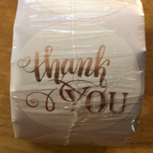 Load image into Gallery viewer, Rose Gold Foil Thank You Stickers 100pk