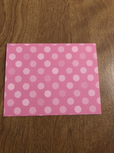Pink Dots Blank Cards With Patterns and Envelopes 8 Pack