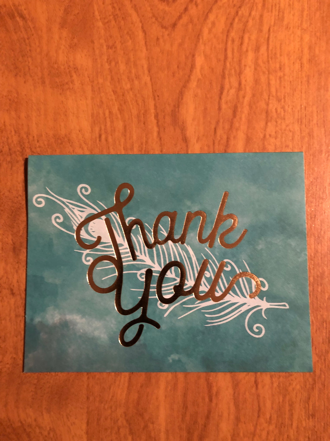 Thank You Feather Blank Cards and Envelopes 6 Pack