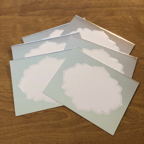 Silver Foil Blank Cards and Envelopes 6 Pack