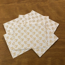 Load image into Gallery viewer, Hearts Gold Foil Blank Cards and Envelopes 6 Pack