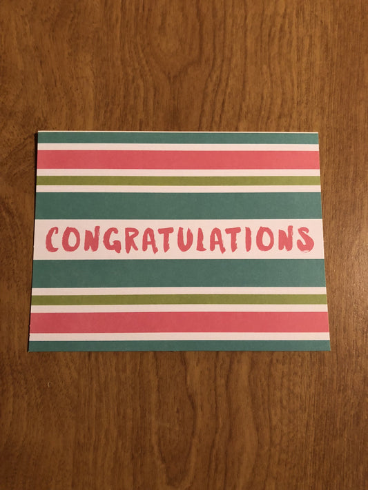 Congratulations Blank Cards and Envelopes 6 Pack